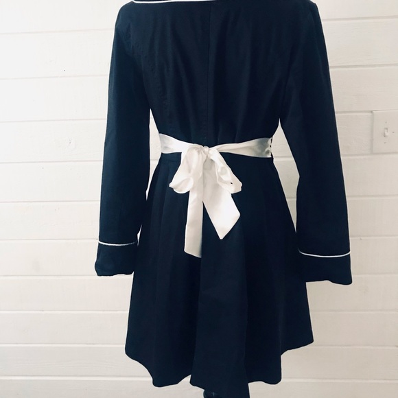 Vintage 60s Black Short Trench Coat Raincoat - Picture 7 of 10